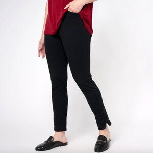 Susan Graver Weekend Premium Stretch REG Slim Ankle Pant , Black Sz 4X a615699